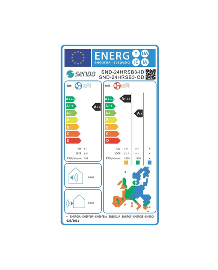 Sendo Hermes Κλιματιστικό Inverter 24000 BTU A++/A+++ με WiFi​